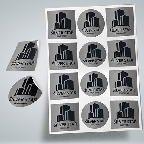 Stiker Silver Glossy